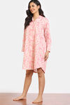 Zivame 2 Mile Fashion Woven Knee Length Loungewear Dress- English Rose — thumbnail 4